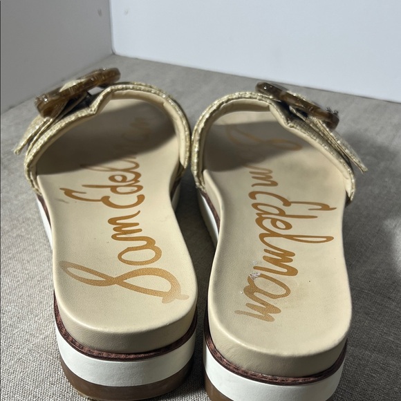 Sam Edelman Beige Slide Sandals with Brown Buckle 9W. SH153 - Picture 6 of 10
